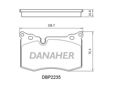 DBP2235 DANAHER Комплект тормозных колодок, дисковый тормоз