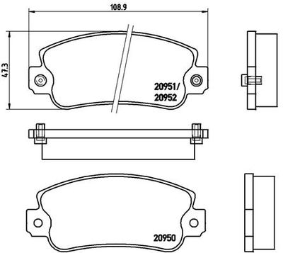 P23013 BREMBO Комплект тормозных колодок, дисковый тормоз