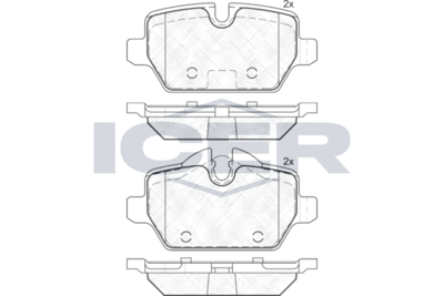 182008 ICER Комплект тормозных колодок, дисковый тормоз