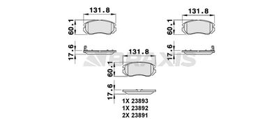 AB0092 BRAXIS Комплект тормозных колодок, дисковый тормоз