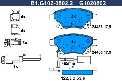 B1G10208022 GALFER Комплект тормозных колодок, дисковый тормоз