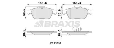 AA0111 BRAXIS Комплект тормозных колодок, дисковый тормоз