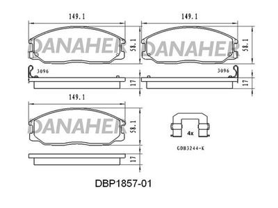 DBP185701 DANAHER Комплект тормозных колодок, дисковый тормоз