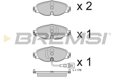 BP3782 BREMSI Комплект тормозных колодок, дисковый тормоз