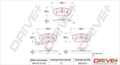 DP1010101103 Dr!ve+ Комплект тормозных колодок, дисковый тормоз