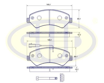 GBP880154 G.U.D. Комплект тормозных колодок, дисковый тормоз