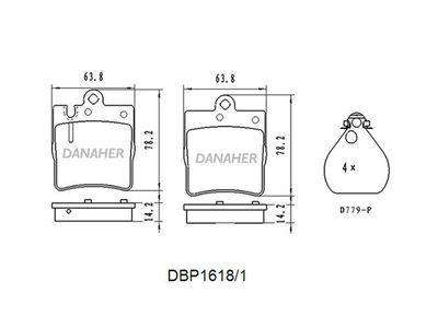 DBP16181 DANAHER Комплект тормозных колодок, дисковый тормоз