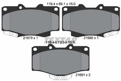 2167901 TEXTAR Комплект тормозных колодок, дисковый тормоз