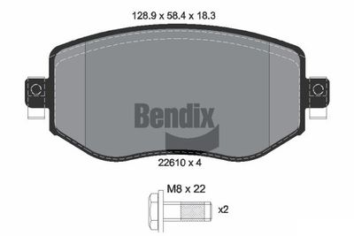 BPD1535 BENDIX Braking Комплект тормозных колодок, дисковый тормоз