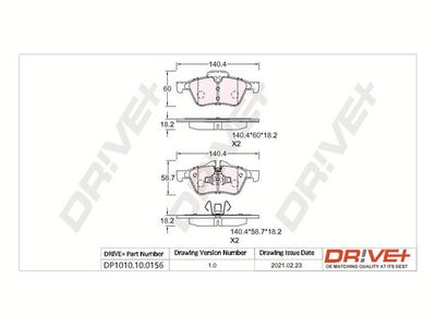 DP1010100156 Dr!ve+ Комплект тормозных колодок, дисковый тормоз