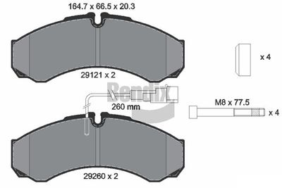 BPD1514 BENDIX Braking Комплект тормозных колодок, дисковый тормоз