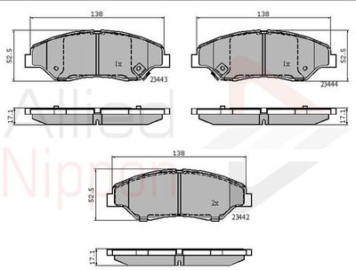 ADB3843 COMLINE Комплект тормозных колодок, дисковый тормоз