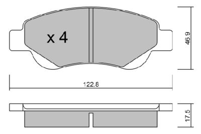 BPTO1008 AISIN Комплект тормозных колодок, дисковый тормоз