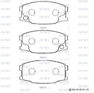 SN295E ADVICS Комплект тормозных колодок, дисковый тормоз