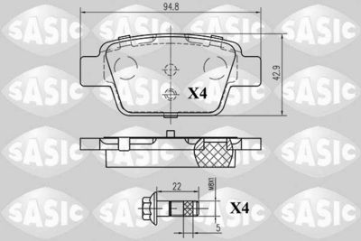 6216065 SASIC Комплект тормозных колодок, дисковый тормоз