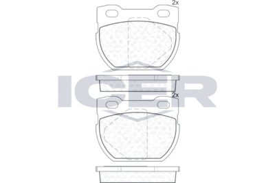 141090201 ICER Комплект тормозных колодок, дисковый тормоз