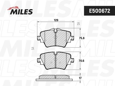 E500672 MILES Комплект тормозных колодок, дисковый тормоз