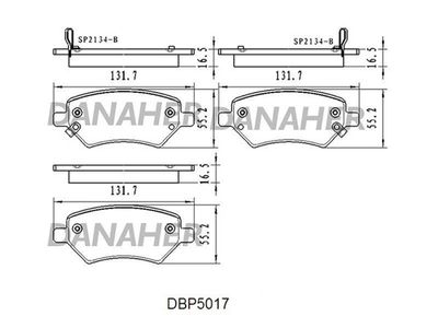 DBP5017 DANAHER Комплект тормозных колодок, дисковый тормоз