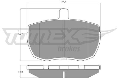 TX1121 TOMEX Brakes Комплект тормозных колодок, дисковый тормоз