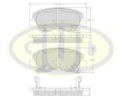 GBP148802 G.U.D. Комплект тормозных колодок, дисковый тормоз