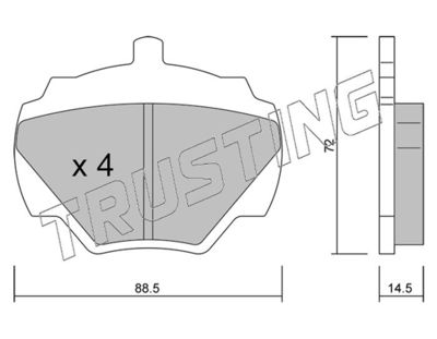 3620 TRUSTING Комплект тормозных колодок, дисковый тормоз