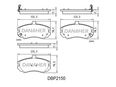 DBP2150 DANAHER Комплект тормозных колодок, дисковый тормоз