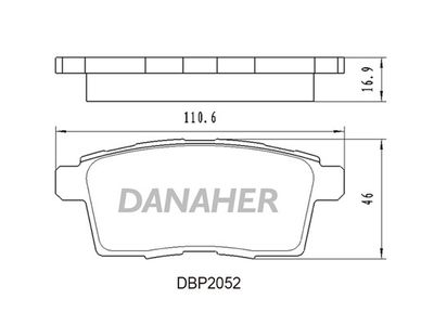 DBP2052 DANAHER Комплект тормозных колодок, дисковый тормоз