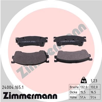 240041651 ZIMMERMANN Комплект тормозных колодок, дисковый тормоз