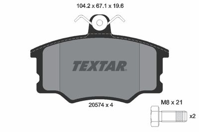 2057402 TEXTAR Комплект тормозных колодок, дисковый тормоз