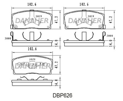 DBP626 DANAHER Комплект тормозных колодок, дисковый тормоз