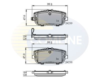 CBP31627 COMLINE Комплект тормозных колодок, дисковый тормоз