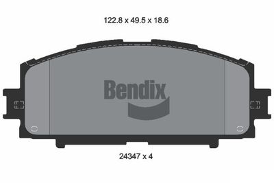 BPD1546 BENDIX Braking Комплект тормозных колодок, дисковый тормоз