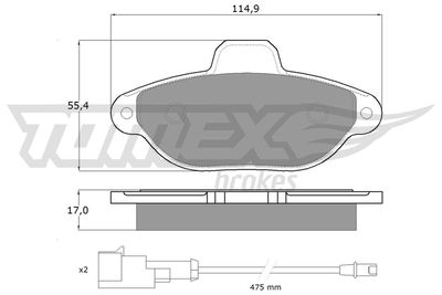TX10721 TOMEX Brakes Комплект тормозных колодок, дисковый тормоз