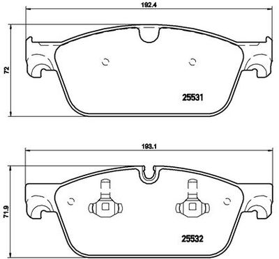 P50102 BREMBO Комплект тормозных колодок, дисковый тормоз