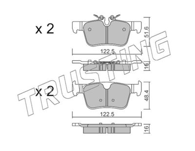 11210 TRUSTING Комплект тормозных колодок, дисковый тормоз