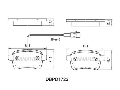 DBPD1722 DANAHER Комплект тормозных колодок, дисковый тормоз