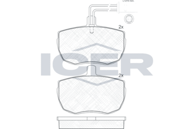 180671 ICER Комплект тормозных колодок, дисковый тормоз