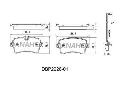 DBP222601 DANAHER Комплект тормозных колодок, дисковый тормоз