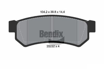 BPD2238 BENDIX Braking Комплект тормозных колодок, дисковый тормоз