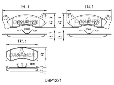 DBP1221 DANAHER Комплект тормозных колодок, дисковый тормоз