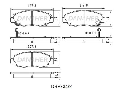 DBP7342 DANAHER Комплект тормозных колодок, дисковый тормоз