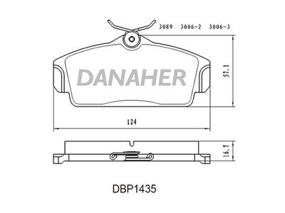 DBP1435 DANAHER Комплект тормозных колодок, дисковый тормоз