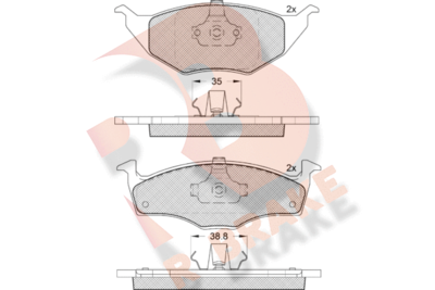 RB1373400 R BRAKE Комплект тормозных колодок, дисковый тормоз