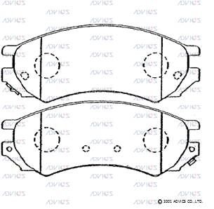 SN853P ADVICS Комплект тормозных колодок, дисковый тормоз