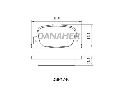 DBP1740 DANAHER Комплект тормозных колодок, дисковый тормоз