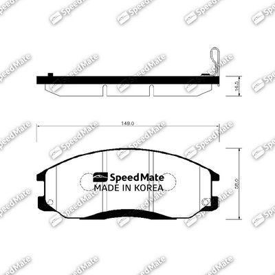 SMBPH021 SpeedMate Комплект тормозных колодок, дисковый тормоз