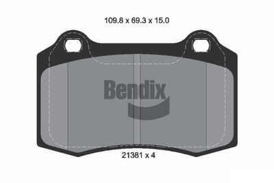BPD1787 BENDIX Braking Комплект тормозных колодок, дисковый тормоз