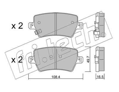 12870 fri.tech. Комплект тормозных колодок, дисковый тормоз