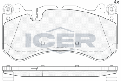 182079 ICER Комплект тормозных колодок, дисковый тормоз