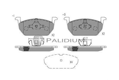 P11541 ASHUKI by Palidium Комплект тормозных колодок, дисковый тормоз